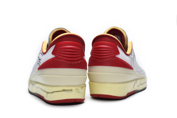 DJ4375-106 Off White x Air Jordan 2 Retro Low SP White and Varsity Red - Image 8